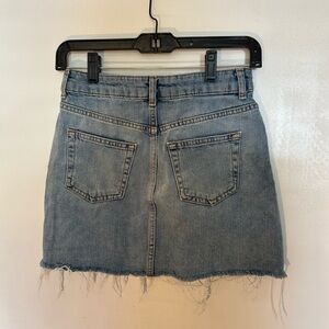 Topshop Light Blue Distressed Mini Skirt